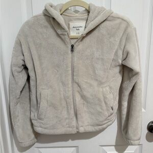 Abercrombie Kids Soft Beige Zip-Up Hoodie